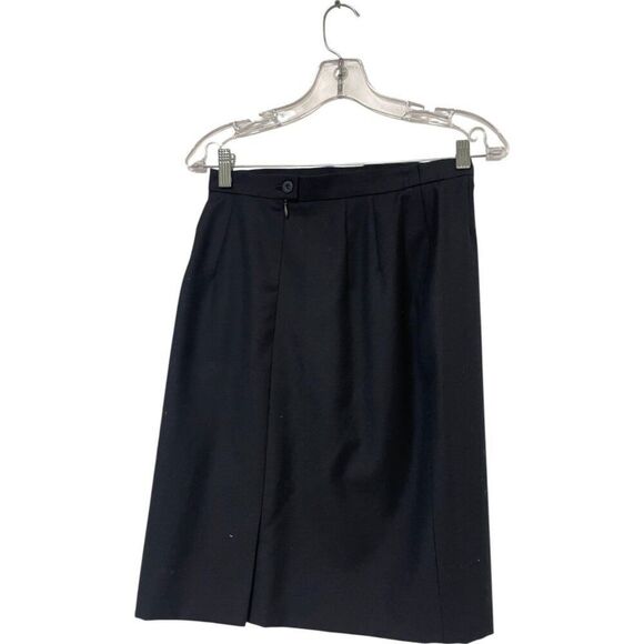 Escada Margaretha Ley Womens Straight Wool Skirt Size 36 US 4 Black Pencil VTG - Picture 2 of 8